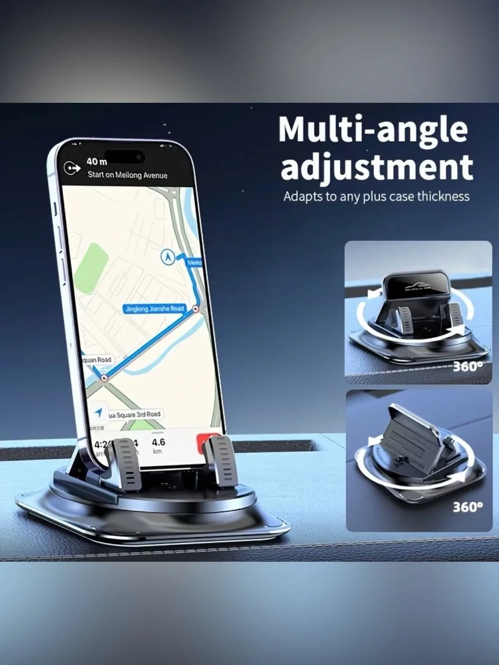 Universal 360° Car Dashboard Phone Holder Stand Anti-Slip Cell Phone Mount New